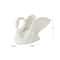 11&#x22; White Ceramic Swan Sculpture with Textured Grooves
